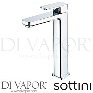 Sottini Turano Single Lever One Hole Tall Basin Mixer with Pop-Up Waste Spare Parts A6618AA GEN1