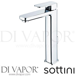 Sottini Turano Single Lever One Hole Tall Basin Mixer No Pop-Up Waste Tap Spare Parts A6619AA GEN1