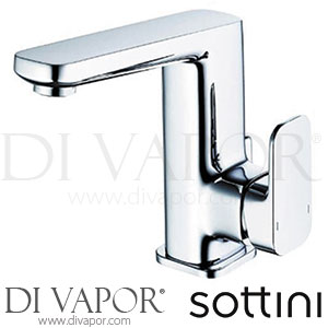 Sottini Turano Single Lever One Hole High Spout Basin Mixer w/ Pop-Up Waste Spare Parts A6620AA GEN1