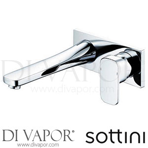 Sottini Turano Single Lever Wall Mounted Basin Mixer with 225mm Spout Spare Parts A6622AA GEN1