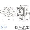 Ideal Standard CeraPlus 2 Built-In Shower Mixer Valve Dimensions