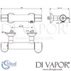 Ideal Standard CeraPlus 2 Exposed Bar Shower Mixer Dimensions