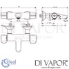 Ideal Standard CeraPlus 2 Exposed Bath Shower Mixer Dimensions