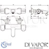 Ideal Standard CeraPlus 2 Thermostatic Bath Shower Mixer Dimensions