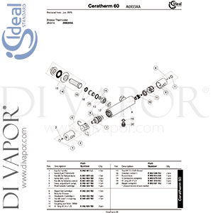 Ideal Standard A6935AA Ceratherm 60 Shower Mixer Valve Spare Parts