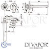 Ideal Standard Connect Air Concept Air Brushed Gold Basin Mixer Dimensions