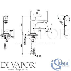 Ideal Standard A7011AA Connect Air | Concept Air Basin Mixer Bluestart Chrome Slim Tap Spare Parts