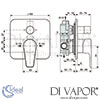 Ideal Standard Cerafine D Built-In Grey Chrome Bath Shower Mixer Dimensions