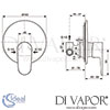 Ideal Standard Cerafine O Matt Black Chrome Built-In Shower Mixer Dimensions