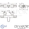 Ideal Standard Ceratherm T100 Exposed Bath Shower Mixer Dimensions