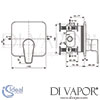 Ideal Standard Cerafine D Built-In Shower Mixer Dimensions
