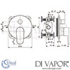 Ideal Standard Cerafine O Built-In Bath Shower Mixer Dimensions