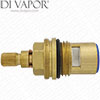 Tap Valve Cartridge Replacement - 1/2" BSP, 1/4 Turn Anti-Clockwise Open - 54mm Height, 28 Teeth Spline - Cold Side