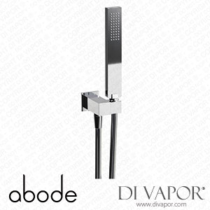 Abode AB2453-2 Square Combined Wall Outlet, Handshower & Bracket in Chrome Spare Parts