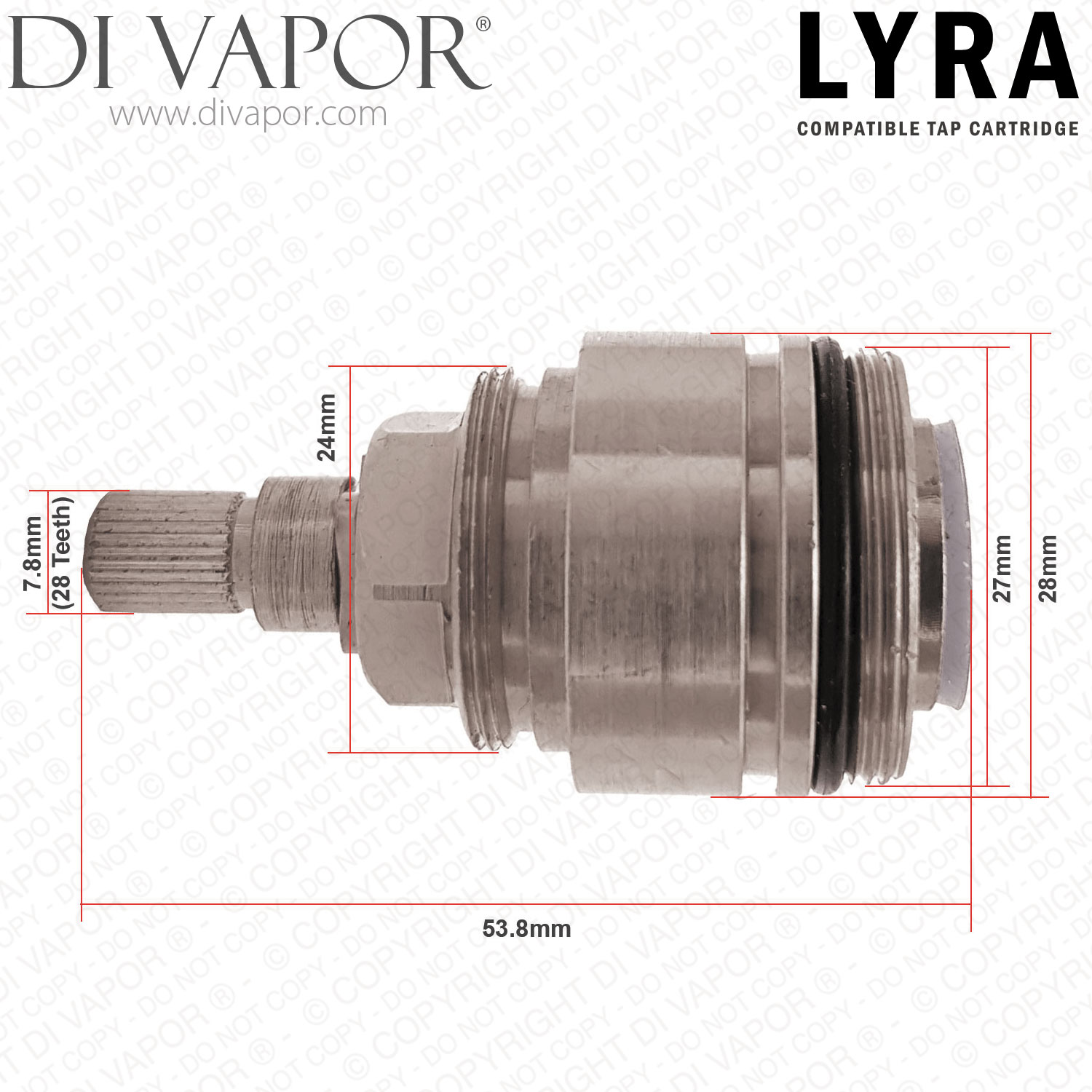 Abode Lyra Kitchen Tap Cold Cartridge with Collar Compatible Spare AD8423