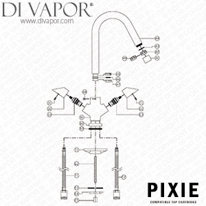 Abode Pixie Monobloc AT1113 Kitchen Tap Hot Cartridge Compatible Spare - AD8512