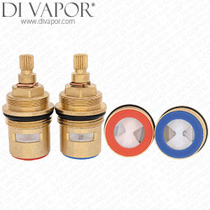 Roca Bath Filler Pair 3/4 Quarter Turn Ceramic Disc Tap Cartridge Valves Hot & Cold