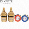 Roca Bath Filler Pair 3/4 Quarter Turn Ceramic Disc Tap Cartridge Valves Hot & Cold