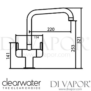 Clearwater ALBS Altuna C Twin Lever Monobloc Kitchen Mixer Tap Brushed Nickel Spare Parts