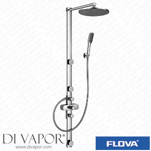 Flova ALTSP Allore Exposed Thermostatic Shower Column with Hand Shower Set Body Jets and Over Head Shower Spare Parts