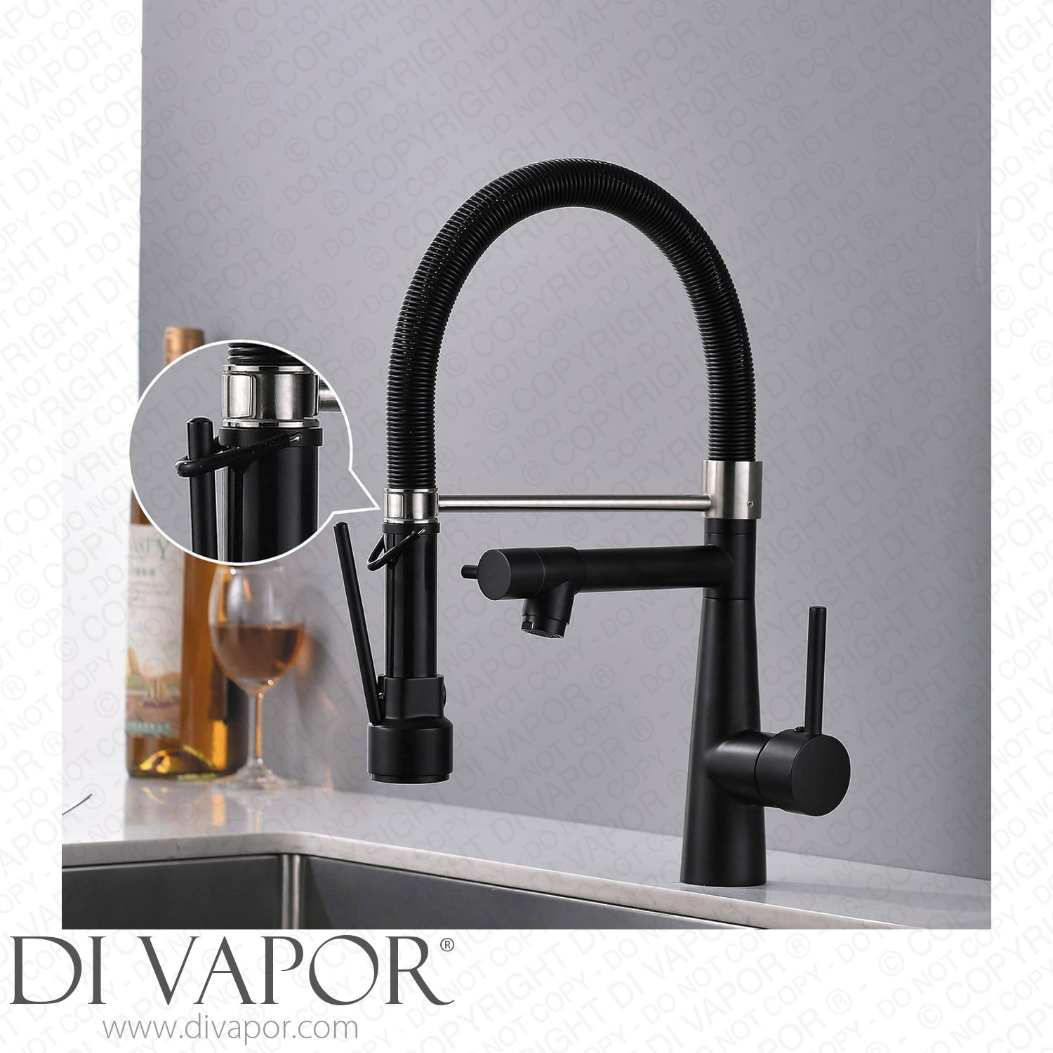 thumbnail image 2 of Rozin Pull-Down Kitchen Faucet With Sprayer - 360° Swivel, Single Lever Handle 2 of 6