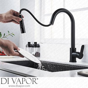 Vketo Kitchen Tap Black Kitchen Tap with Extendable Spray 360? Swivel Mixer Tap for Kitchen Sink Mixer Tap Spare Parts