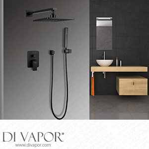 HAPPLiGNLY Shower Set Shower Set Square Bathroom Shower Tap sy TEM Brass Set Black Rainfall Shower Mixer Tap Bathtub Tap Waterfall Bath Shower Bathroom Spare Parts