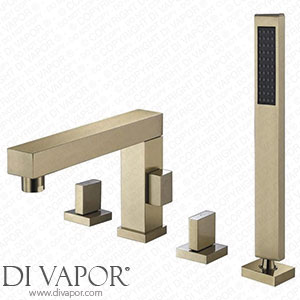 SKOAJAS Bathtub Tap with Shower Brass Black/Chrome/Gold Bathroom Shower Tap Set Deck Mount Bathtub Tap Set Hot Cold Bathroom Shower Bathtub Tap Kit Gold Spare Parts