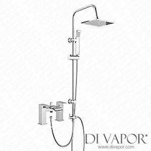 DBS UK Square Waterfall Bath Shower Mixer Tap with Modern 3 Way Rigid Riser Kit Chrome Spare Parts