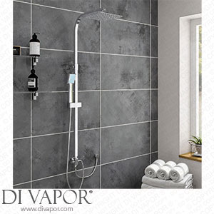 ZIK Shower System Set Square Design Rail with Rainfall Shower Head Diverter Tap - Chrome Stainless Steel 304 Spare Parts