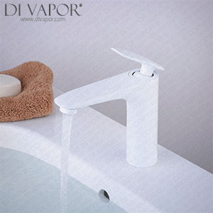 Kelelife Bathroom Mono Tap Single Lever Basin Sink Mixer White Painting Spare Parts