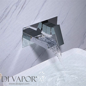 Kelelife Waterfall Bathroom Sink Tap Mixer Wall Mounted Polished Chrome Decorative Cover Included Spare Parts