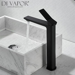 Kelelife Matte Black Bathroom Sink Tap Basin Mixer Single Lever Monobloc Tall Tap for Counter Top Spare Parts