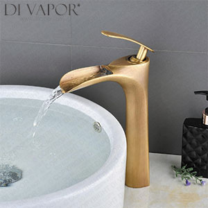 Kelelife Bathroom Sink Mixer Tap Antique Brass Waterfall Basin Tap Mixer Spare Parts