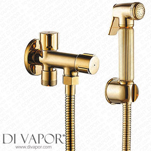 LUNEZY Toilet Bidet Tap Golden Brass Single Cold Bathroom Toilet Shower Blow-Fed Spray Gun Nozzle Bidet Tap Anal Cleaning Ass Bidet Dusche Shattaf Set C Spare Parts