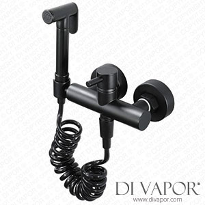 LUNEZY Bidet Sprayer for Toilet Hot and Cold Water Matte Black Bidet Shower Wall Mounted Bidet Tap Kit Bidet Tap for Bathroom Shower Head Self Cleaning Hand Sprayer Set B Spare Parts
