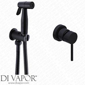 SKOAJAS Bidet Spray Set Matte Black Concealed Toilet Bidet Sprayer Hot and Cold Mixer Valve Brass Bidet Shower Tap and Holder with Booster Nozzle C Spare Parts
