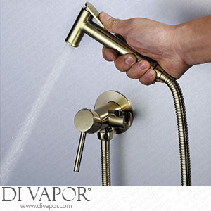 YYAI-HHJU Brushed Gold Bidet Tap Hand Held Toilet Bidet Sprayer Cold and Hot Water Mixer Bidet Tap Solid Brass Bathroom Mixer Douche Kit Shattaf Shower Tap Spare Parts