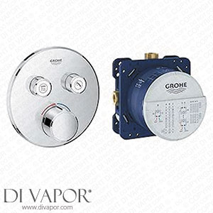 Grohe 29145000 | SmartControl Concealed Mixer | Round | 2 Valves & Rapido Smartbox - Shower Systems - Universal Concealed Installation Unit - DN 15-35600000 Spare Parts