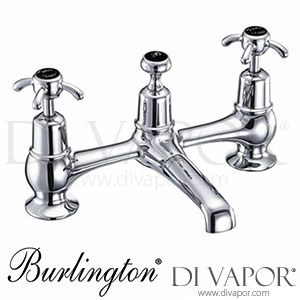 Burlington AN10 BLA Anglesey 2 Tap Hole Bridge Basin Mixer with Plug, Chain Waste & Swivel Spout Spare Parts