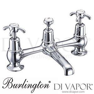 Burlington AN10 Anglesey 2 Tap Hole Bridge Basin Mixer with Plug, Chain Waste & Swivel Spout Spare Parts