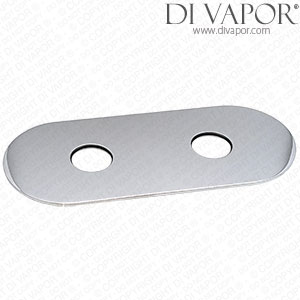 240mm x 100mm Oval Chrome Faceplate /  Escutcheon - 33mm Holes