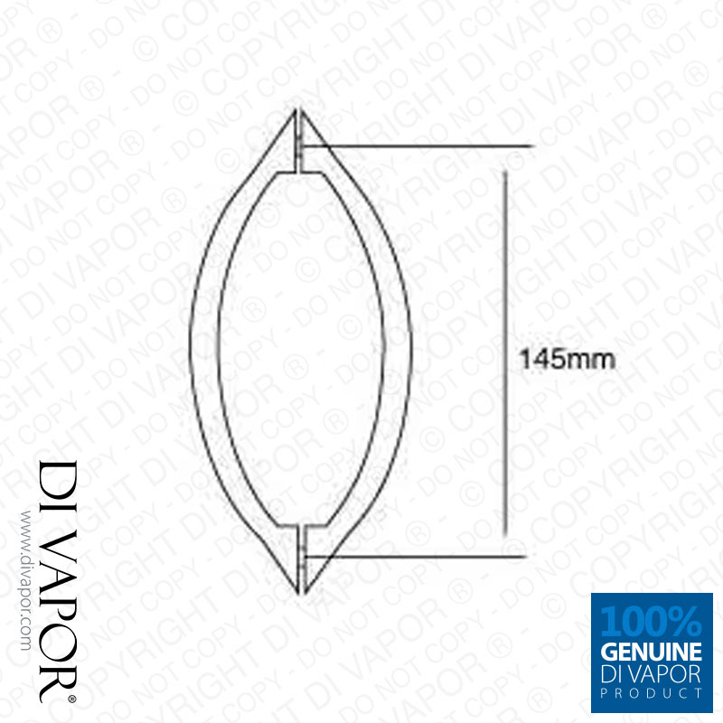 145mm Shower Door Handle for April Shower Enclosures (14.5cm Hole to Hole)