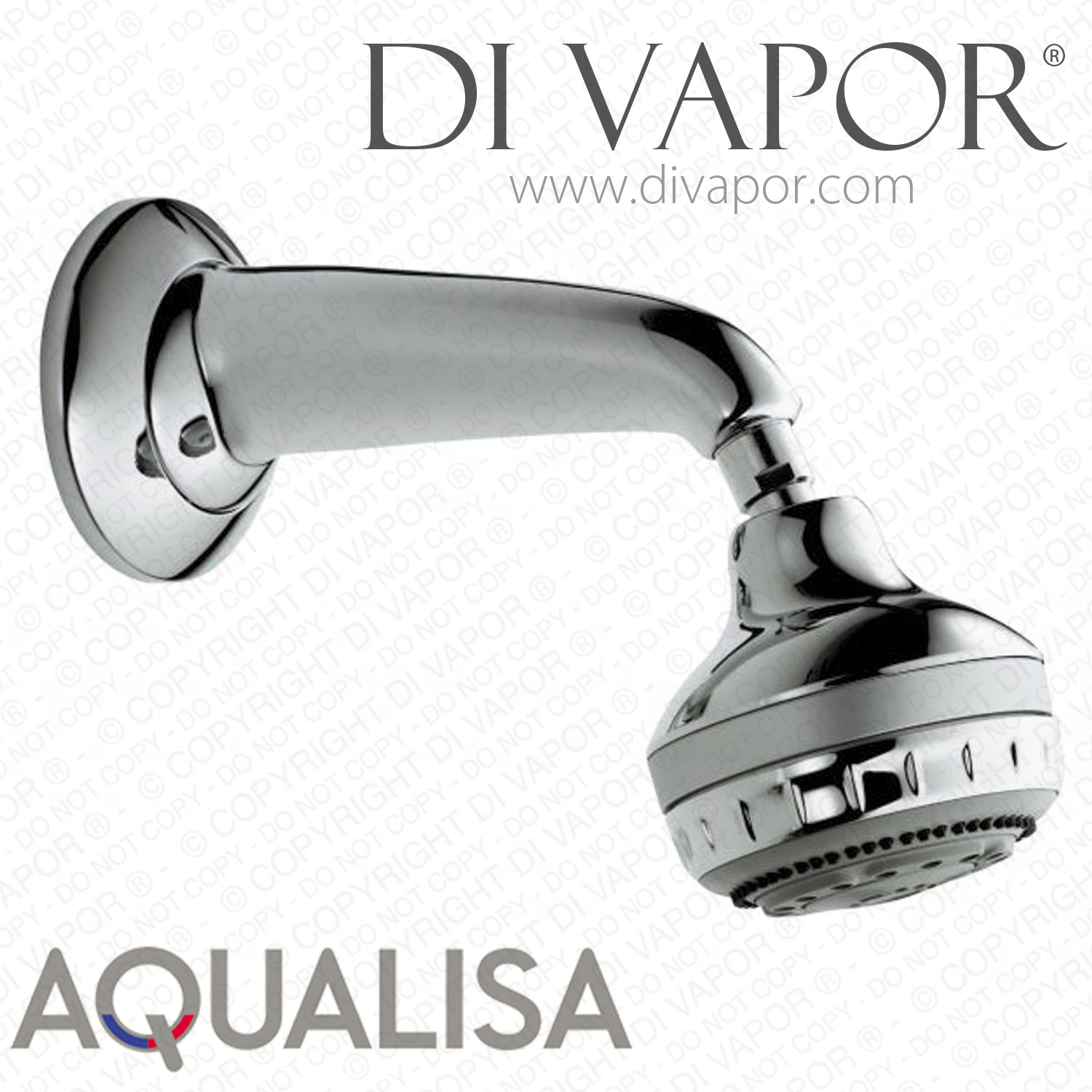 Aqualisa Chrome Turbostream Fixed Powerful Shower Head And Wall Arm