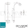 VADO AQB 149RRK SQ CP Adjustable Spare Parts Diagram