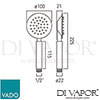 VADO AQB HandsetRO DB CP Aquablade Spare Parts Diagram