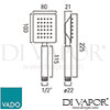 VADO AQB HandsetSQ DB CP Aquablade Spare Parts Diagram