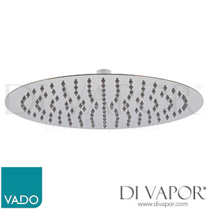 VADO AQB-RO/30-C/P Aquablade Single Function Easy Clean Slim Line Round Shower Head 300mm 12 Spare Parts
