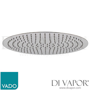 VADO AQB-RO/40-C/P Aquablade Single Function Easy Clean Slim Line Round Shower Head, 400mm 16 Spare Parts