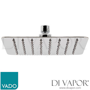 VADO AQB-SQ/20-C/P Aquablade Single Function Easy Clean Slim Line Square Shower Head, 200mm 8 Spare Parts